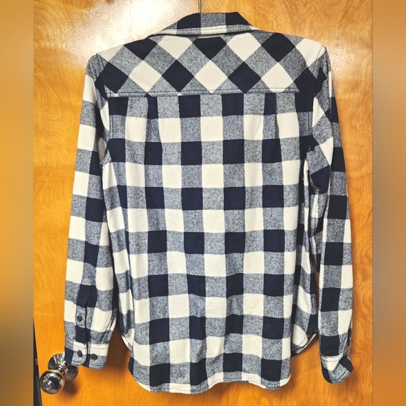 J Crew Blue Buffalo Plaid Wood Blend 3/4 Zip-Up Popover Shirt Jacket XS - Picture 4 of 9